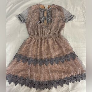 EUC Foxiedox Women's Crochet Trim Dress Evie Print, Size: Small MSRP:$164.00